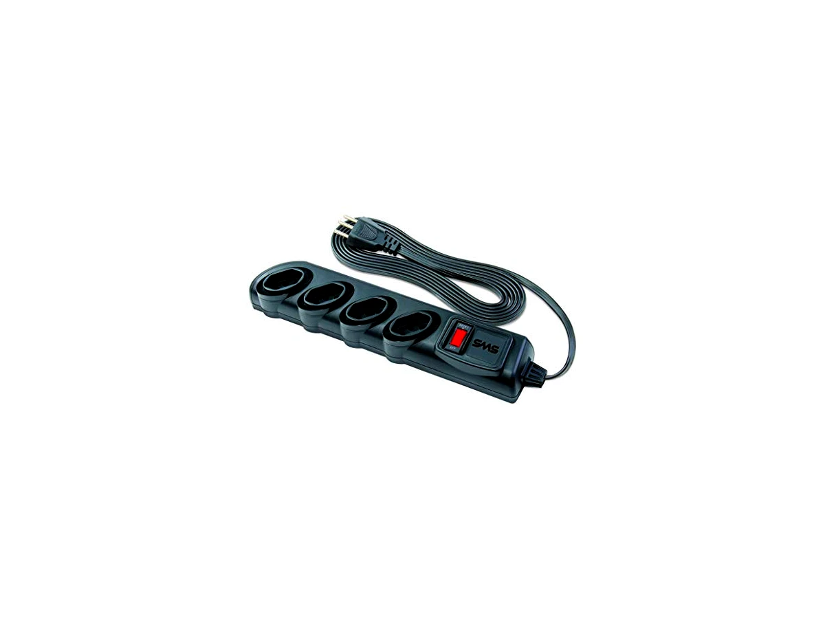 SMS 62329 Bivolt 4 Tomadas Preto com Cabo de 3m